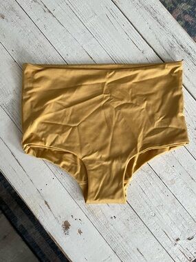Heidi Merrick High-Waisted Golden Shimmer Bikini Boy Shorts
